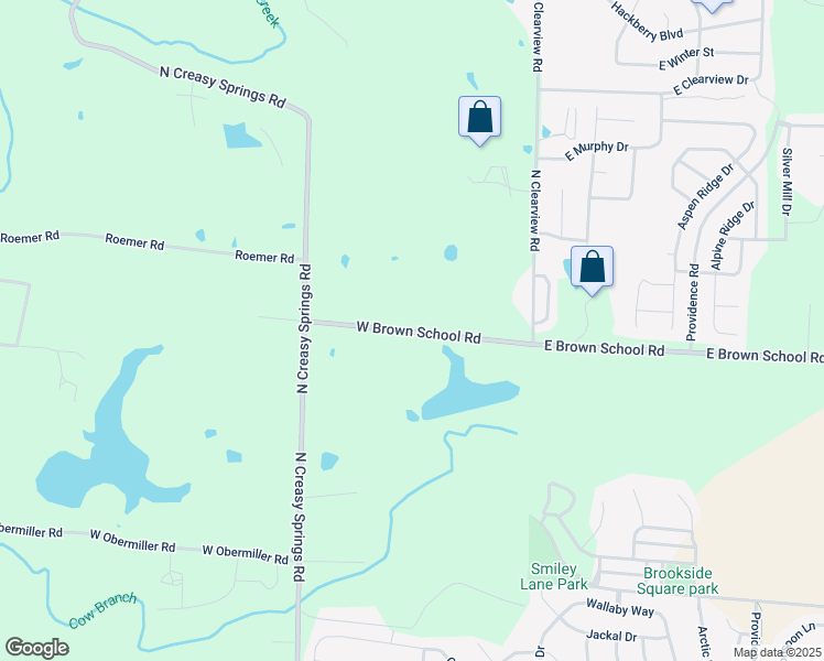 map of restaurants, bars, coffee shops, grocery stores, and more near 52-800 West Brown School Road in Columbia