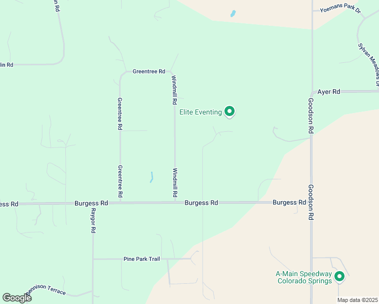 map of restaurants, bars, coffee shops, grocery stores, and more near 11665 Windmill Road in Colorado Springs