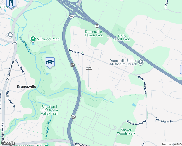 map of restaurants, bars, coffee shops, grocery stores, and more near 1163 Silver Beech Road in Herndon
