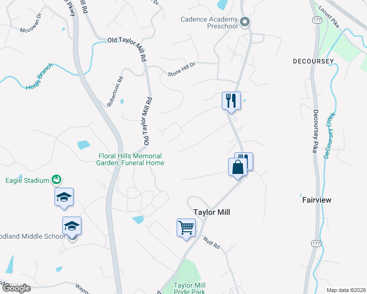 map of restaurants, bars, coffee shops, grocery stores, and more near 755 Janet Drive in Taylor Mill