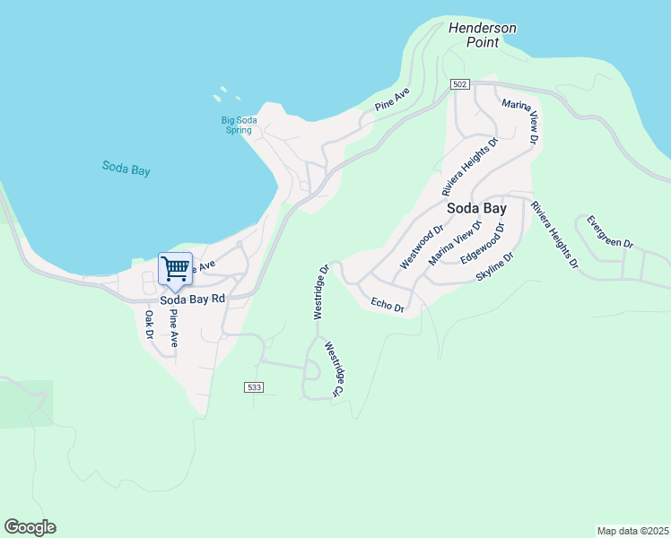 map of restaurants, bars, coffee shops, grocery stores, and more near 3260 Westridge Drive in Kelseyville