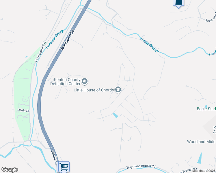 map of restaurants, bars, coffee shops, grocery stores, and more near 2189 Holds Branch Road in Fort Mitchell
