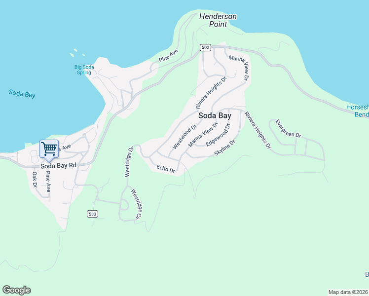 map of restaurants, bars, coffee shops, grocery stores, and more near 3170 Westwood Drive in Kelseyville