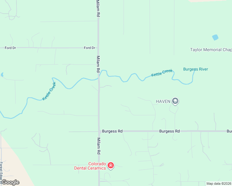 map of restaurants, bars, coffee shops, grocery stores, and more near 11785 Milam Road in Colorado Springs