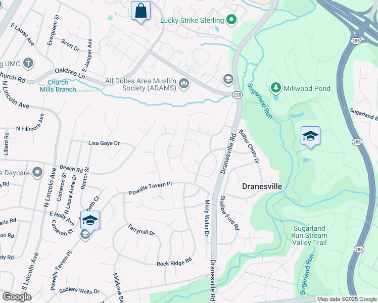 map of restaurants, bars, coffee shops, grocery stores, and more near 1348 Rock Chapel Road in Herndon
