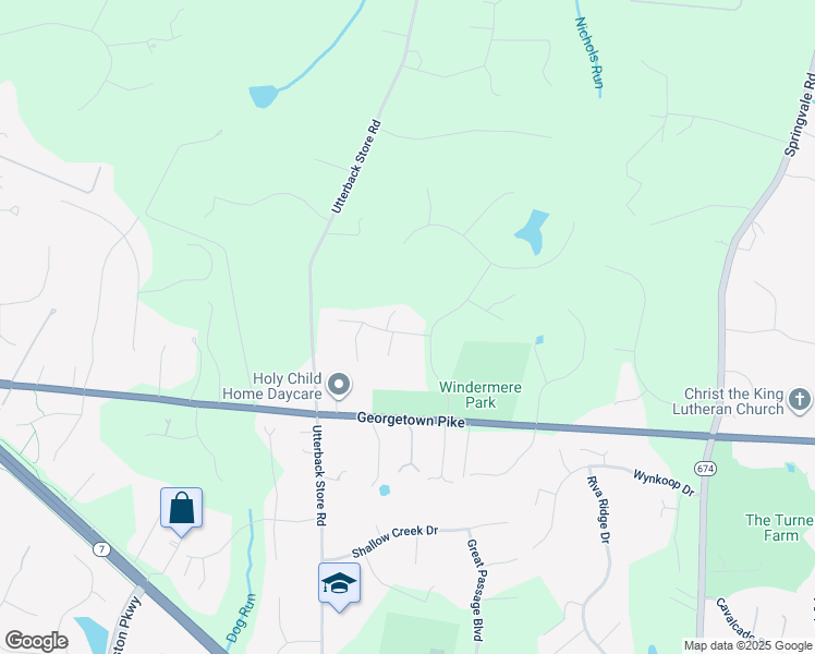 map of restaurants, bars, coffee shops, grocery stores, and more near 11002 Warwickshire Drive in Great Falls