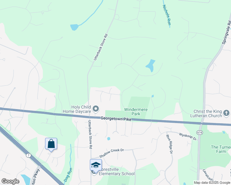 map of restaurants, bars, coffee shops, grocery stores, and more near 11002 Warwickshire Drive in Great Falls