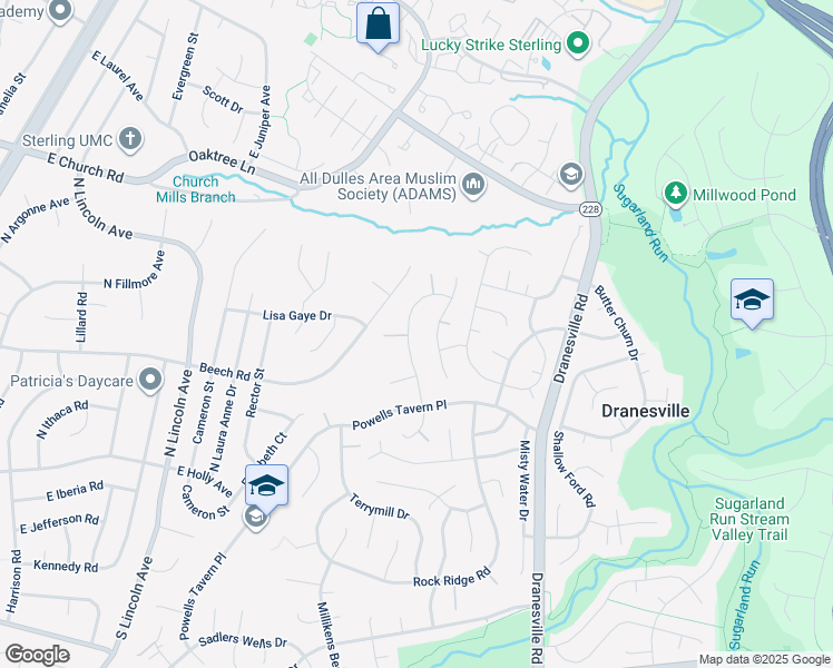 map of restaurants, bars, coffee shops, grocery stores, and more near 1277 Mason Mill Court in Herndon