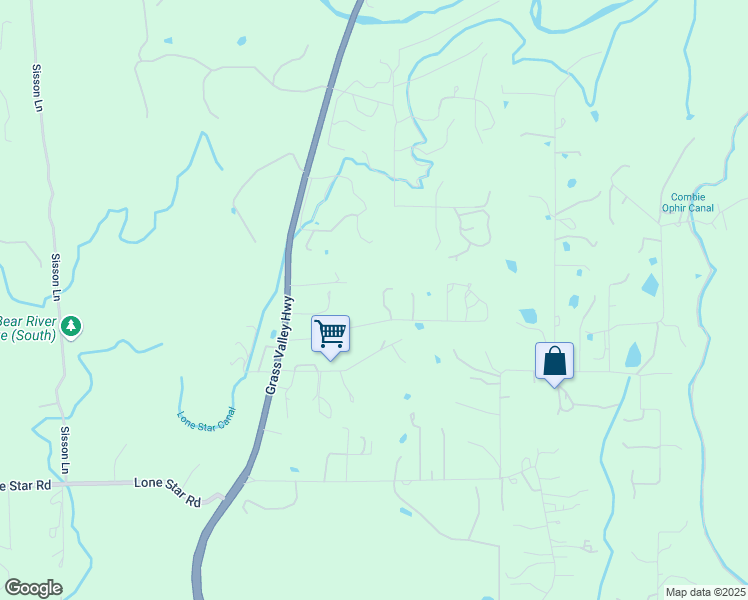 map of restaurants, bars, coffee shops, grocery stores, and more near 6470 Grass Valley Highway in Auburn