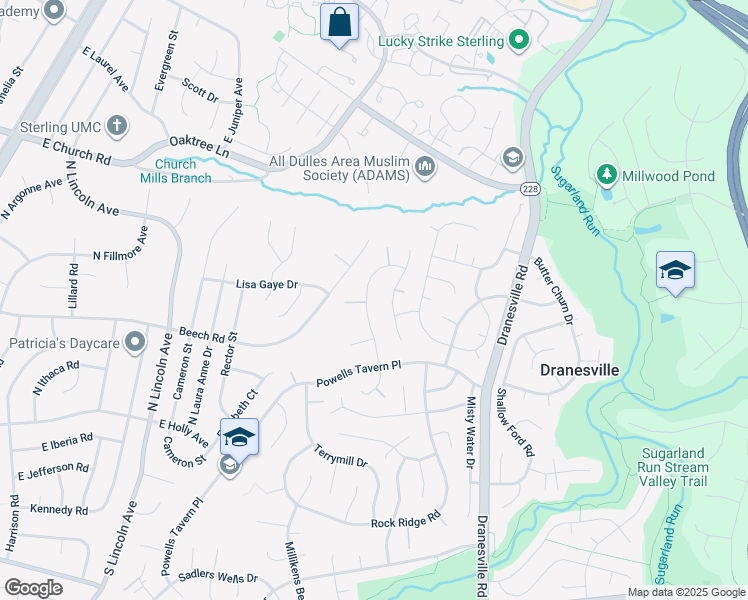 map of restaurants, bars, coffee shops, grocery stores, and more near 1277 Mason Mill Court in Herndon