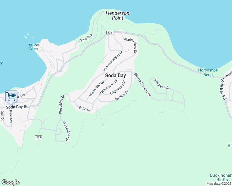 map of restaurants, bars, coffee shops, grocery stores, and more near 3126 Edgewood Drive in Kelseyville