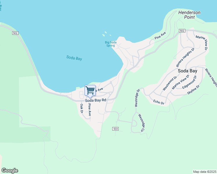 map of restaurants, bars, coffee shops, grocery stores, and more near 6589 Hohape Avenue in Kelseyville