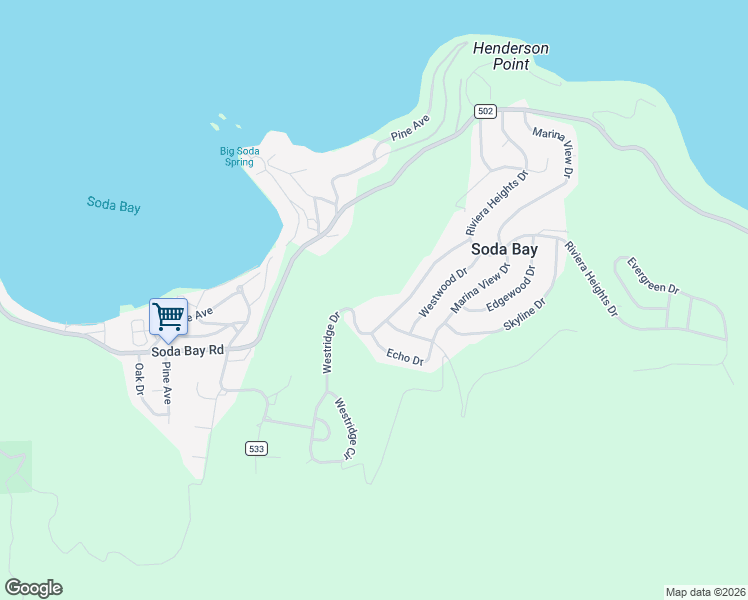 map of restaurants, bars, coffee shops, grocery stores, and more near 3259 Westridge Drive in Kelseyville