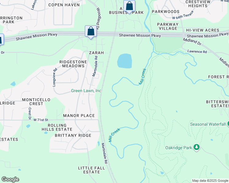 map of restaurants, bars, coffee shops, grocery stores, and more near in Shawnee