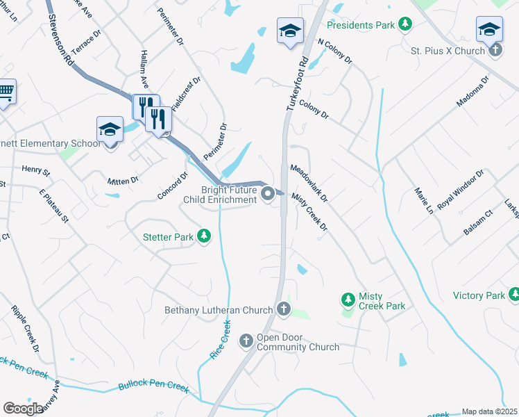 map of restaurants, bars, coffee shops, grocery stores, and more near 3513 Jacqueline Drive in Erlanger