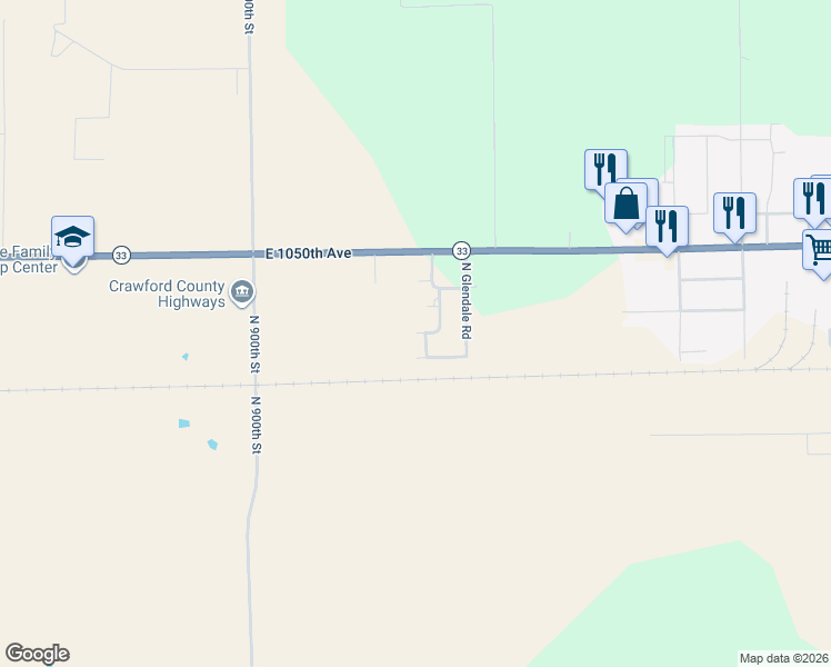 map of restaurants, bars, coffee shops, grocery stores, and more near 9301 East Sacramento Drive in Robinson