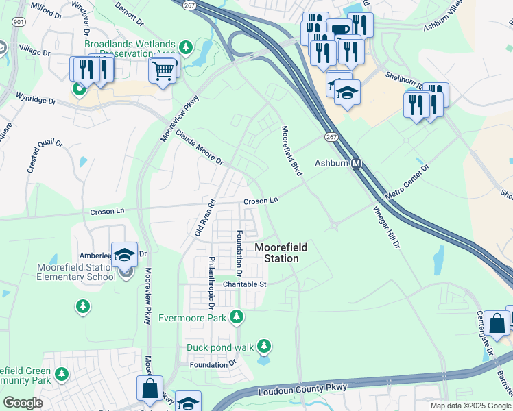 map of restaurants, bars, coffee shops, grocery stores, and more near 43479 Croson Lane in Ashburn
