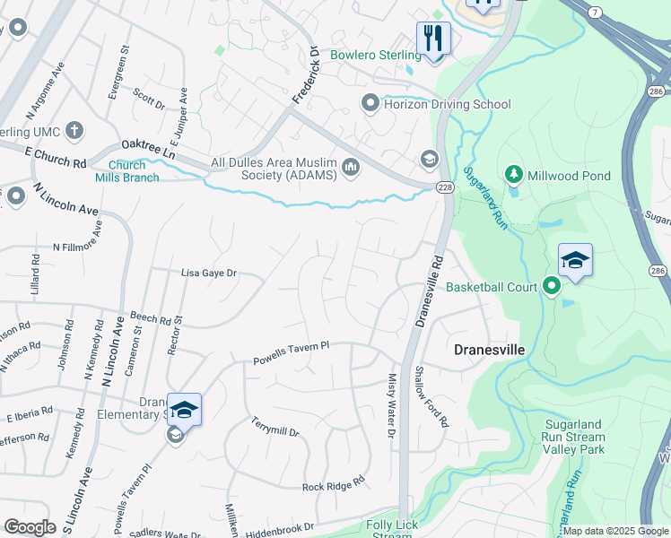 map of restaurants, bars, coffee shops, grocery stores, and more near 1301 Browns Mill Court in Herndon