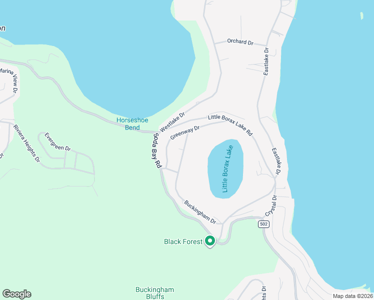 map of restaurants, bars, coffee shops, grocery stores, and more near 7989 Buckingham Court in Kelseyville