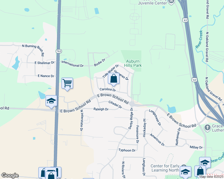 map of restaurants, bars, coffee shops, grocery stores, and more near Carolina Drive in Columbia