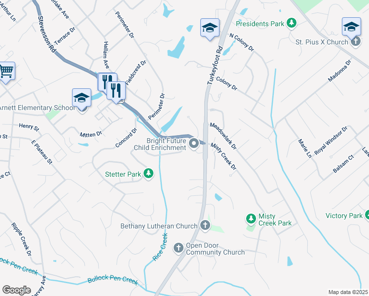 map of restaurants, bars, coffee shops, grocery stores, and more near 3513 Jacqueline Drive in Erlanger