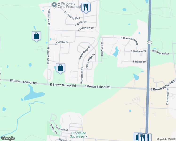 map of restaurants, bars, coffee shops, grocery stores, and more near 4912 Alpine Ridge Drive in Columbia