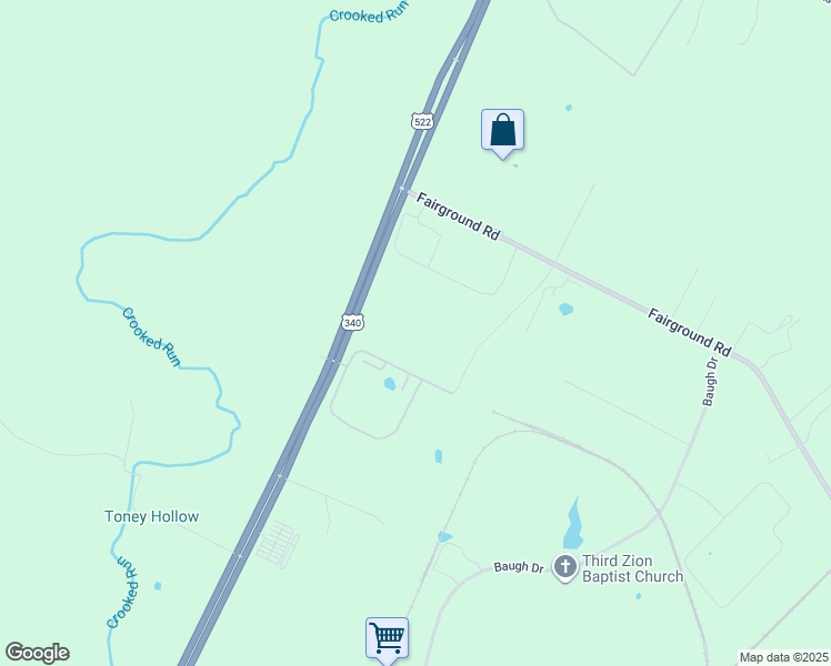 map of restaurants, bars, coffee shops, grocery stores, and more near 6475 Winchester Road in Front Royal