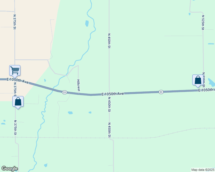 map of restaurants, bars, coffee shops, grocery stores, and more near 10510 North 450th Street in Oblong
