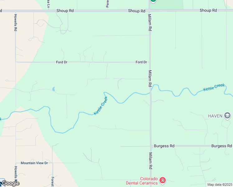 map of restaurants, bars, coffee shops, grocery stores, and more near 4515 Shady Lane in Colorado Springs