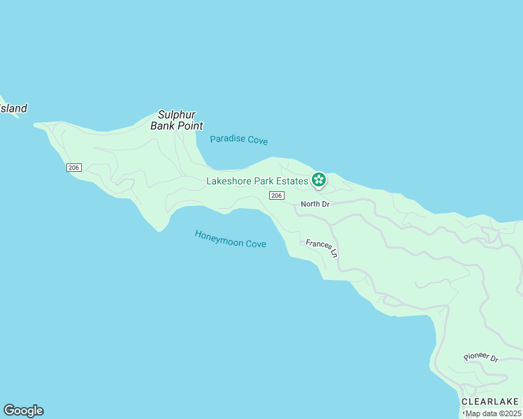map of restaurants, bars, coffee shops, grocery stores, and more near 10305 Lakeshore Drive in Clearlake