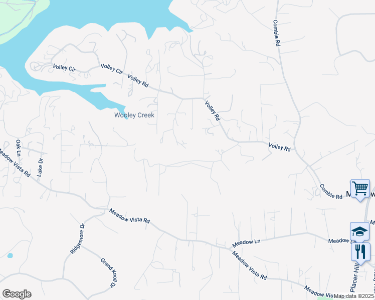 map of restaurants, bars, coffee shops, grocery stores, and more near 2039 Hidden Acre Road in Meadow Vista
