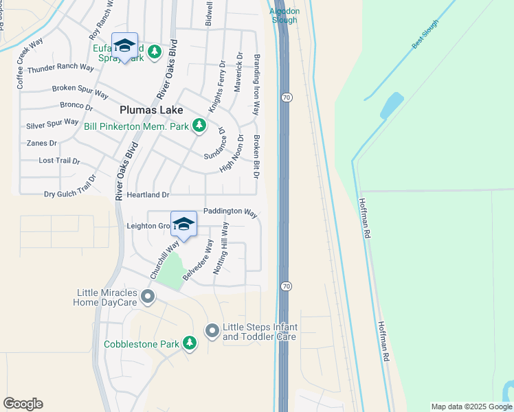map of restaurants, bars, coffee shops, grocery stores, and more near 1762 Durham Court in Plumas Lake