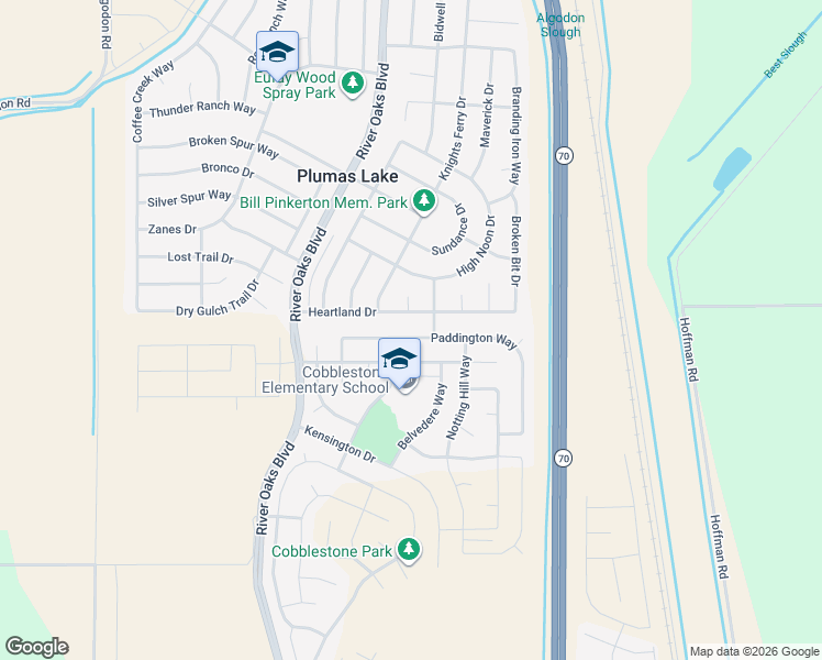 map of restaurants, bars, coffee shops, grocery stores, and more near 1330 Heartland Drive in Olivehurst