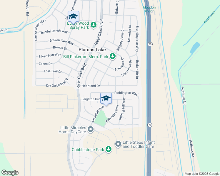 map of restaurants, bars, coffee shops, grocery stores, and more near 1330 Heartland Drive in Olivehurst