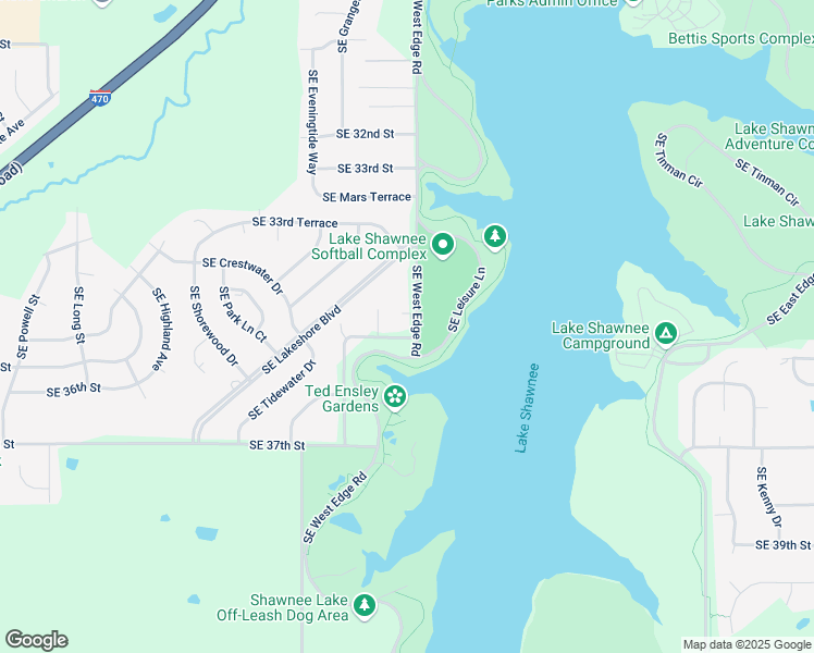 map of restaurants, bars, coffee shops, grocery stores, and more near 3501 Southeast Shawnee Court in Topeka