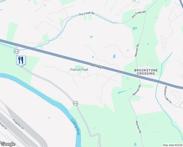 map of restaurants, bars, coffee shops, grocery stores, and more near 222 Ridgepointe Dr in Cold Spring