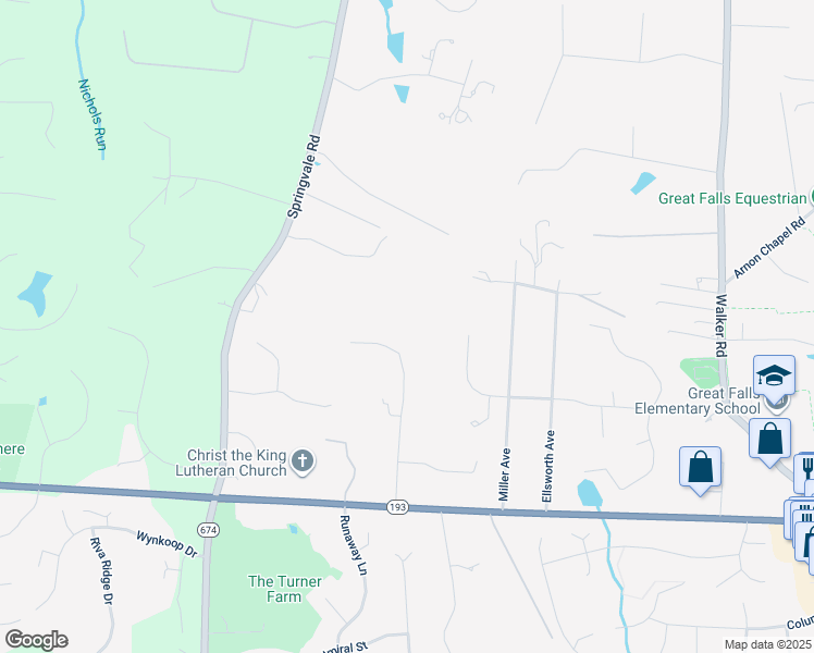 map of restaurants, bars, coffee shops, grocery stores, and more near 713 Gouldman Lane in Great Falls