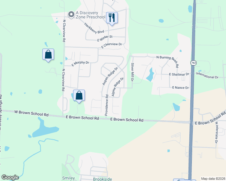 map of restaurants, bars, coffee shops, grocery stores, and more near 5009 Alpine Ridge Drive in Columbia