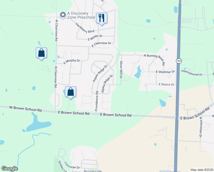 map of restaurants, bars, coffee shops, grocery stores, and more near 204-206 White River Drive in Columbia