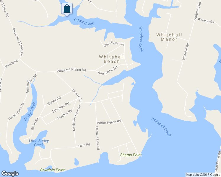 map of restaurants, bars, coffee shops, grocery stores, and more near 1916 Minnow Creek Road in Annapolis
