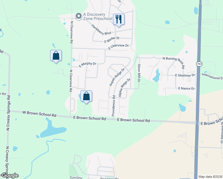 map of restaurants, bars, coffee shops, grocery stores, and more near 5012 Aspen Ridge Drive in Columbia