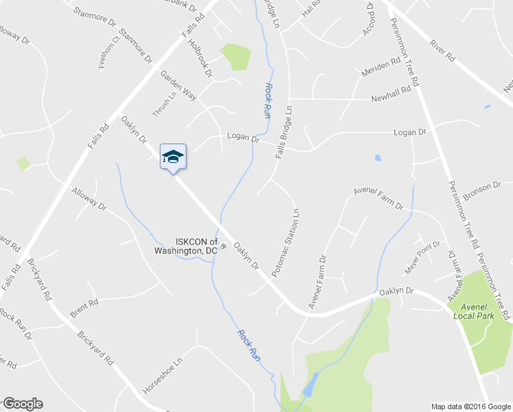 map of restaurants, bars, coffee shops, grocery stores, and more near 9101 Falls Bridge Ln in Rockville