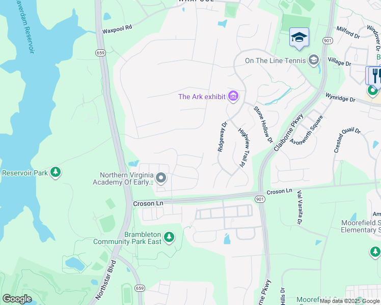 map of restaurants, bars, coffee shops, grocery stores, and more near 42722 Ogilvie Square in Ashburn