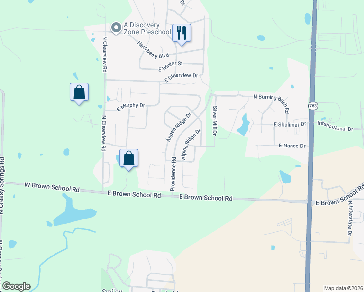 map of restaurants, bars, coffee shops, grocery stores, and more near 5012 Aspen Ridge Drive in Columbia