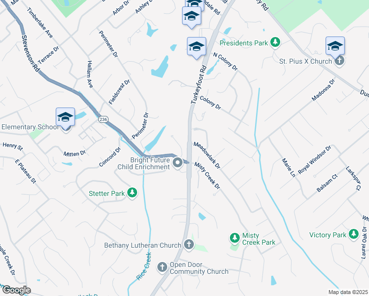 map of restaurants, bars, coffee shops, grocery stores, and more near 1030 Stevenson Road in Erlanger
