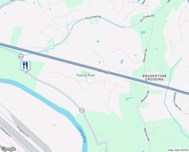 map of restaurants, bars, coffee shops, grocery stores, and more near 222 Ridgepointe Drive in Cold Spring