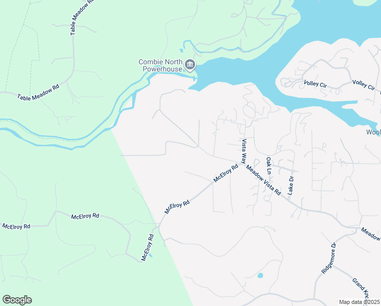 map of restaurants, bars, coffee shops, grocery stores, and more near 3195 Meadow Vista Road in Meadow Vista