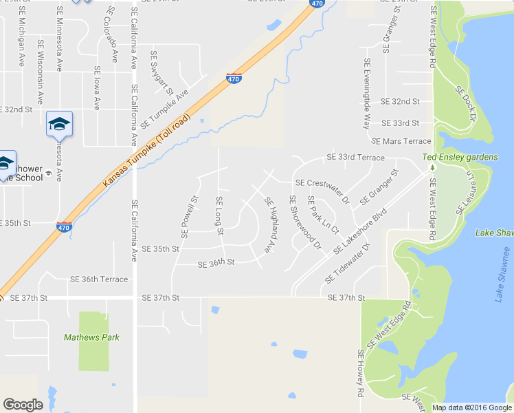 map of restaurants, bars, coffee shops, grocery stores, and more near 3407 Southeast Golden Avenue in Topeka