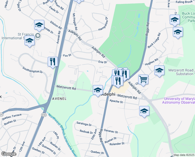 map of restaurants, bars, coffee shops, grocery stores, and more near 9200 Edwards Way in Hyattsville