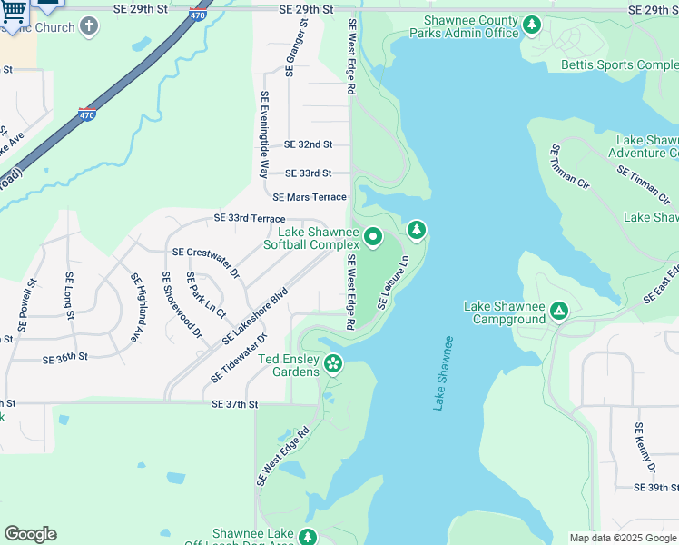 map of restaurants, bars, coffee shops, grocery stores, and more near 2749 SE West Edge Rd in Topeka